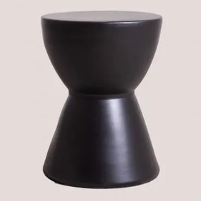 Mesa Lateral Redonda De Cerâmica Tao Preto - Sklum