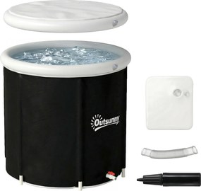 Outsunny Banheira de Gelo 280 L Insuflável Portátil para Recuperação de Atletas com Tampa e Bomba Ø78x71 cm | Aosom Portugal