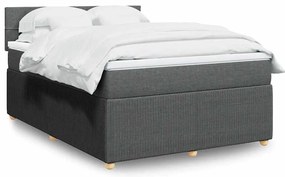 Cama com molas/colchão 160x200 cm tecido cinzento-escuro