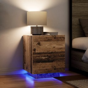 Cômodas vidaXL com Luzes LED 2 pcs Madeira Antiga 45x40x55 cm