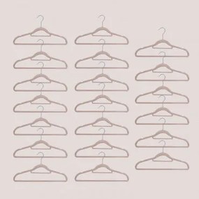 Pack De 20 Cabides Em Veludo Palou Castanho Trigo - Sklum