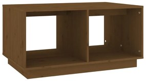Mesa de centro 80x50x40 cm madeira de pinho maciça castanho-mel