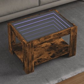 Mesa de centro c/ LEDs 73x53x45 cm derivados de madeira