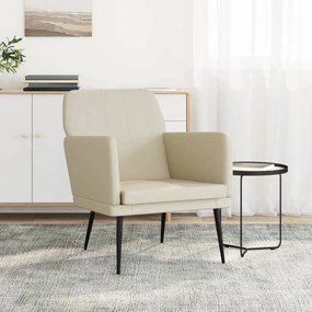 vidaXL Cadeira c/ apoio de braços 61x78x80 cm couro artificial creme