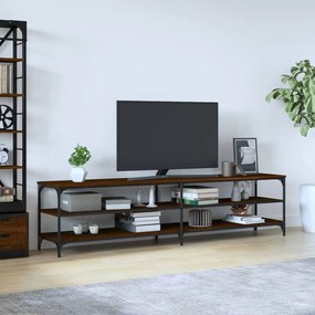 Móvel de TV 200x30x50cm derivados madeira/metal carvalho castanho