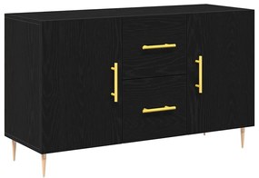 Buffet vidaXL Preto Carvalho 100x36x60 cm Madeira de Engenharia