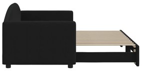 Sofá-cama com gavetão 80x200 cm tecido preto