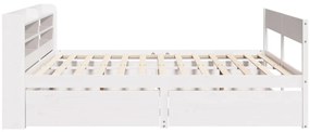 Cama sem colchão 120x190 cm madeira de pinho maciça branco