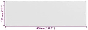 Tela de varanda 120x400 cm PEAD branco