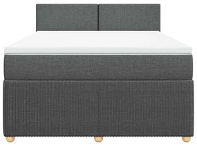 Cama com molas/colchão 140x190 cm tecido cinzento-escuro