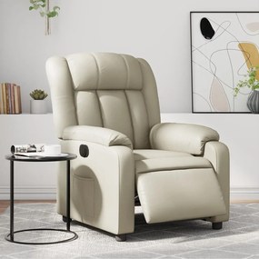 vidaXL Poltrona reclinável elétrica couro artificial cor creme