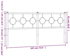 Cabeceira de cama 180 cm metal branco
