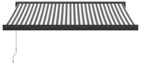 Toldo retrátil 3x2,5 m tecido e alumínio antracite e branco