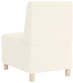 Poltrona sem braços 55 cm tecido encaracolado tipo lã creme