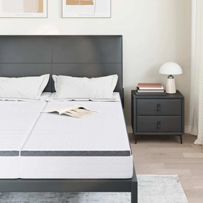 Colchões 2 pcs Branco, Cinza 80 x 200 cm Tecido Tricotado