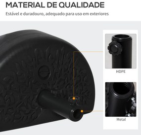 Base de Parede para Chapéu de Sol Suporte Semicircular para Chapéu de