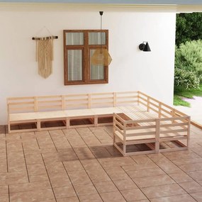vidaXL 9 pcs conjunto lounge de jardim pinho maciço