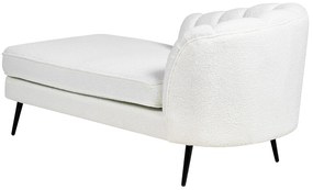 Chaise-longue em tecido bouclé branco creme versão à direita ALLIER Beliani