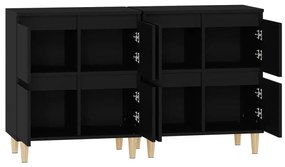 Aparadores 2 pcs 60x35x70 cm derivados de madeira preto