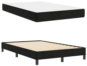 Cama box spring com colchão Preto 120 x 200 cm Veludo