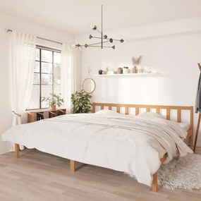 vidaXL Estrutura de cama 200x200 cm pinho maciço castanho mel