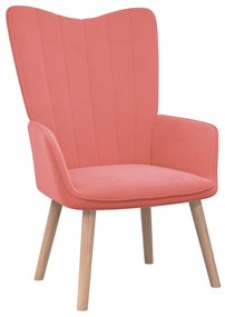 Cadeira de descanso veludo rosa
