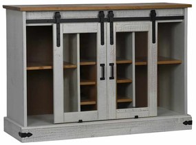 Aparador HALDEN 2 portas de correr 112x40x80 cm Madeira maciça