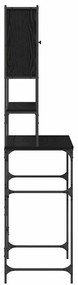 Armário para Máquina de Lavar Carvalho Preto 68x48.5x194 cm