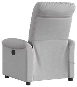 Poltrona massagens reclinável elétrica tecido cinzento-nublado