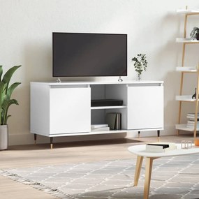 Móvel de TV 104x35x50 cm derivados de madeira branco brilhante
