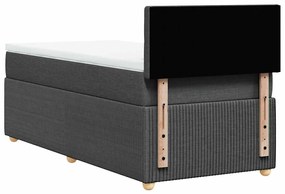 Cama com molas/colchão 80x200 cm tecido cinzento-escuro