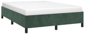 Estrutura de cama sem colchão 140x190 cm veludo verde-escuro