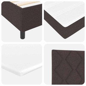 Cama box com colchão marrom escuro 90x200 cm em tecido