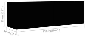 2 pcs conjunto de móveis de TV derivados de madeira preto