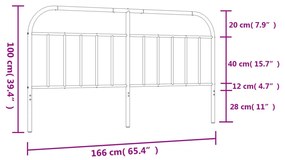 Cabeceira de cama 160 cm metal preto