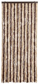 Cortina anti-insetos 90x200 cm chenille bege e castanho-claro