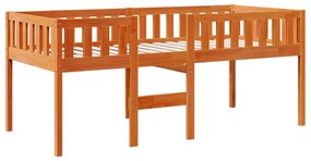 Cama de criança sem colchão 75x190 cm pinho maciço castanho-mel