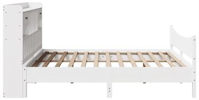 Cama sem colchão 180x200 cm madeira de pinho maciça branco