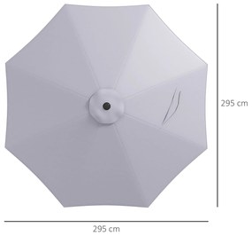 Outsunny Toldo de Substituição para Chapéu de Sol de 3 m Toldo de Subs