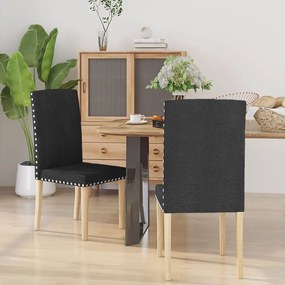 vidaXL Cadeiras de jantar 2 pcs tecido preto