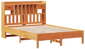 Cama com estante sem colchão 140x200 cm pinho maciço