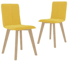 vidaXL Cadeiras de jantar 2 pcs tecido amarelo mostarda