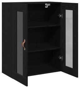 Armário de Parede da vidaXL com Portas de Vidro Madeira Carvalho Preto