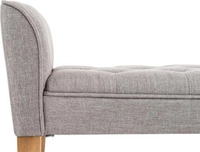 Banco estofado Cleopatra 64 x 128 x 43 cm Cinzento