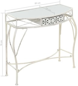 Mesa de apoio estilo francês 82x39x76 cm metal branco