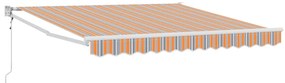 Toldo Retrátil Automático Listrado Multicolorido 350x250 cm