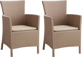 Keter Cadeira de jantar Iowa cor cappuccino 215519 (2x408945)