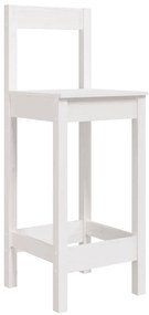 5 pcs conjunto de bar para jardim pinho maciço branco
