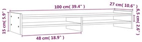 Suporte para monitor 100x27x15 cm pinho maciço castanho mel