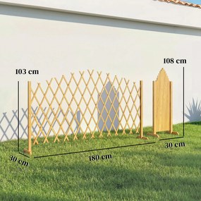 Conjunto de 2 Painéis de Vedações de Jardim Exterior Extensíveis de Madeira para Decoração de Terraço 180x30x103 cm Madeira